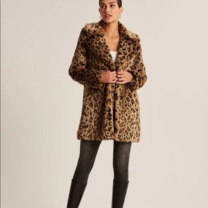 Abercrombie and Fitch Faux Leopard Coat